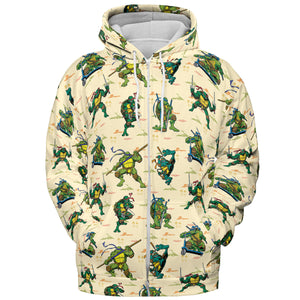 TMNT Characters Weapon Pattern All-over Print Hoodie