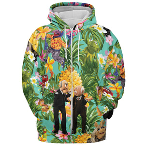 Statler And Waldorf Muppets Tropical All-over Print Hoodie