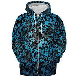 Blue Key Heart Kingdom Hearts All-over Print Hoodie
