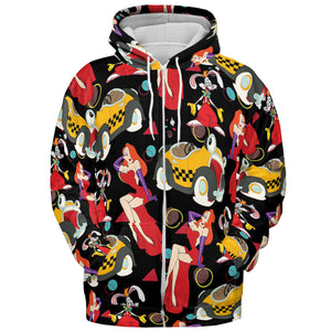 Retro 90s Jessica Rabbit Roger Rabbit All-over Print Hoodie