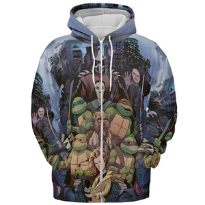 Turtles vs Ninja Teenage Mutant Ninja Turtles All-over Print Hoodie