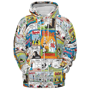 Olive Oyl Popeye Comic All-over Print Hoodie