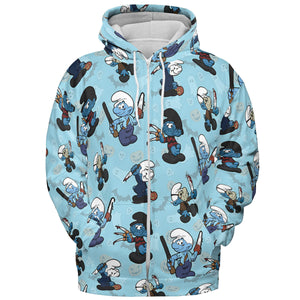 Horror Smurfs All-over Print Hoodie