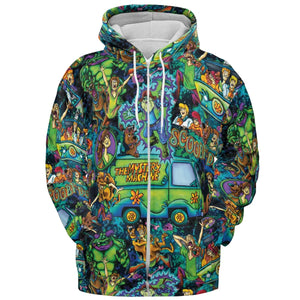 Monsters Mayhem and The Mystery Machine Scooby Doo All-over Print Hoodie