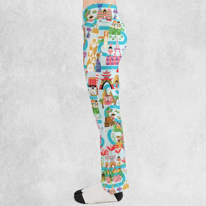 It's Small World Map Flare Leggings