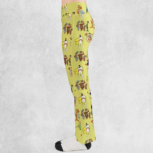 60s Cartoon Characters Flare Leggings