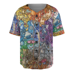 Rainbow Epic Pokemon Unisex Baseball Jersey