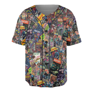 Vintage 1970s Star Trek Comic Books Collage Unisex Baseball Jersey