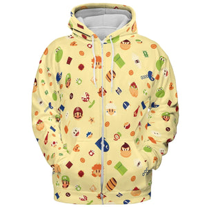 Mario and Friends Pattern All-over Print Hoodie