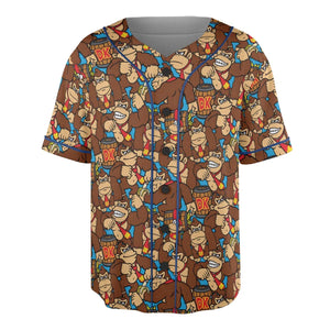 Donkey Kong Pattern Unisex Baseball Jersey