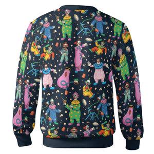 Clowns Popcorn Killer Klowns from Outer Space Pattern Cardigan