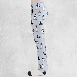 Penguin Yoga Pattern Flare Leggings