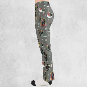 Unusual Christmas Krampus Flare Leggings