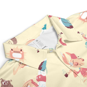 Ren and Stimpy Pattern AOP Men/Women Polo Shirt