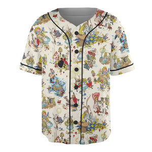 Alice In Wonderland Pattern Unisex Baseball Jersey