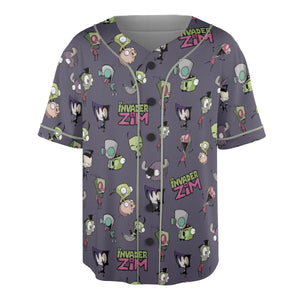 Invader Zim Pattern Unisex Baseball Jersey