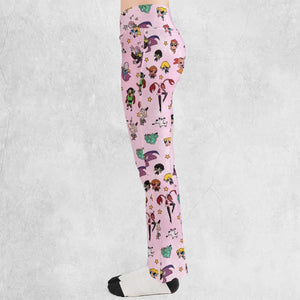 Power Puff Girls Characters Pattern Flare Leggings