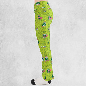 Funny Face Expression Slimer Ghostbusters Flare Leggings