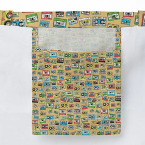 80s Playlist Pattern Large Tote Bag