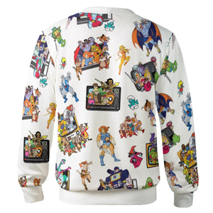 80s Famous Cartoon Characters Pattern Cardigan