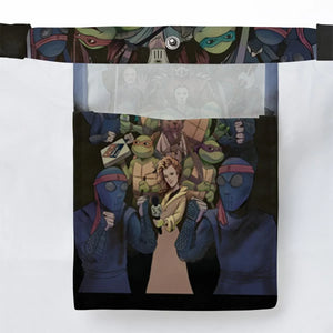 Turtles vs Ninja Teenage Mutant Ninja Turtles Large Tote Bag