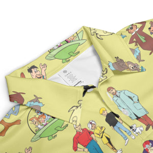 60s Cartoon Characters AOP Men/Women Polo Shirt