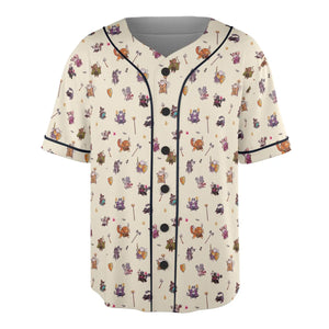 Cats In DnD Pattern Unisex Baseball Jersey