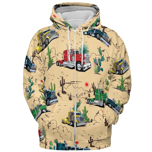 Peterbilt Semi Truck Pattern All-over Print Hoodie