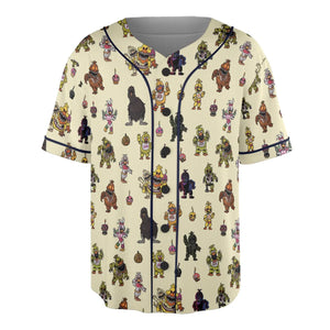 Chica Chicken Five Nights at Freddy's Pattern Unisex Baseball Jersey