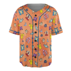 Pokemon Character Scatter Unisex Baseball Jersey
