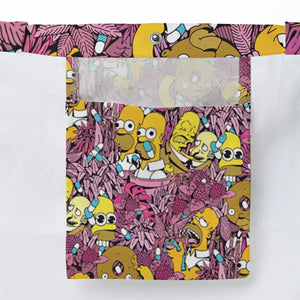 Homer Simpson In Flower Bush The Simpsons Large Tote Bag