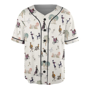 Dog Walking Look Alikes 101 Dalmations Unisex Baseball Jersey