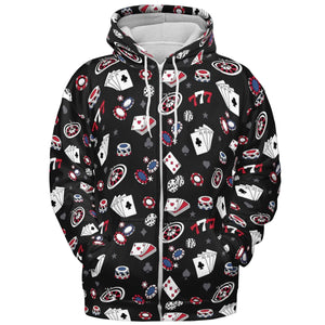 Vintage Poker Texas Hold’em All-over Print Hoodie