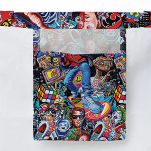 Back To The 80s Pop Culture 80s Movies Characters Large Tote Bag