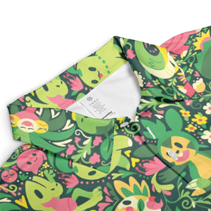 Grass Type Pokemon Pattern AOP Men/Women Polo Shirt