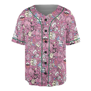 Fairy Pokemon Pattern Unisex Baseball Jersey