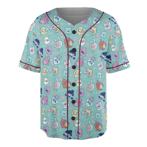 Adventure Time Floral Pattern Unisex Baseball Jersey