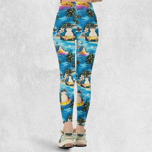 Snorlax Surfing Summer Vibes Legging