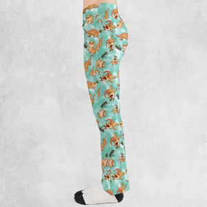 Bearded Dragon Pattern Flare Leggings