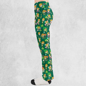 Cute Link Posing The Legend Of Zelda Flare Leggings
