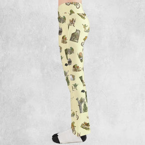 Frog and Toad Pattern Flare Leggings