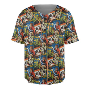 The Horror The Fright Dracula Frankenstein The Wolfman Monster Universal Pattern Unisex Baseball Jersey