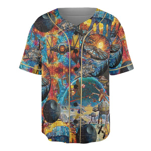 Spaceships Death Star Suncatcher Glass Unisex Baseball Jersey