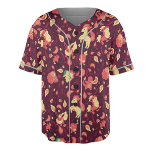Fire Pokemon Pattern Unisex Baseball Jersey
