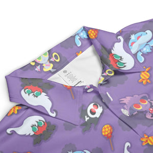 Team Purple Pokemon Pattern AOP Men/Women Polo Shirt