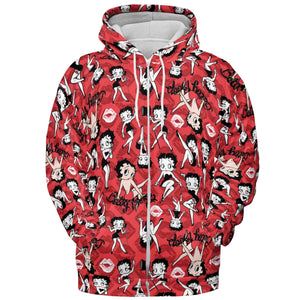 Betty Boop Singer Cartoon Sexy All-over Print Hoodie