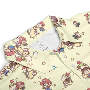 So Cute Bowser and Mario Pattern AOP Men/Women Polo Shirt