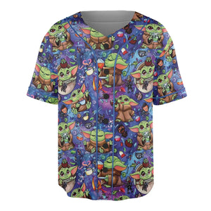 Baby Yoda In the Galaxy Unisex Baseball Jersey