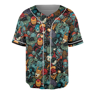 Marvelous Chibi Characters Pattern Unisex Baseball Jersey