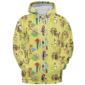 60s Cartoon Characters All-over Print Hoodie